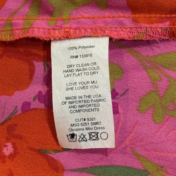 Women’s SHOW ME YOUR MUMU Christina Mini Floral cutout long sleeve dress- Size L - Picture 7 of 8